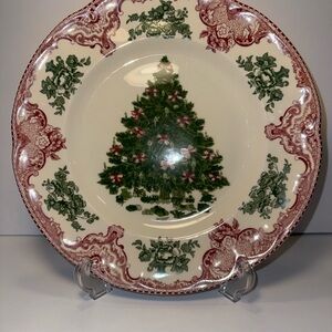 Johnson Bros England 1883 Old Britain Castles Christmas Tree Dinner Plate 10.5”